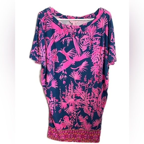 Lilly Pulitizer Dress Size Small Pink and Navy Blue - Picture 1 of 8